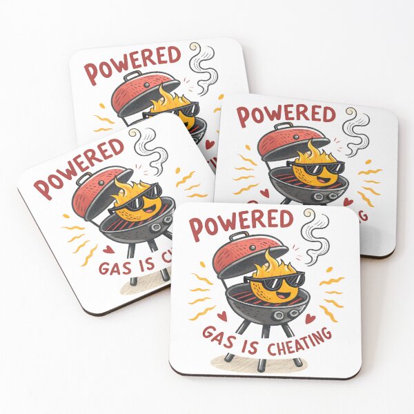Item preview, Powered by Charcoal – Funny BBQ Grill Cartoon | Anti-Gas Grilling Design designed and sold by VividOrganica.