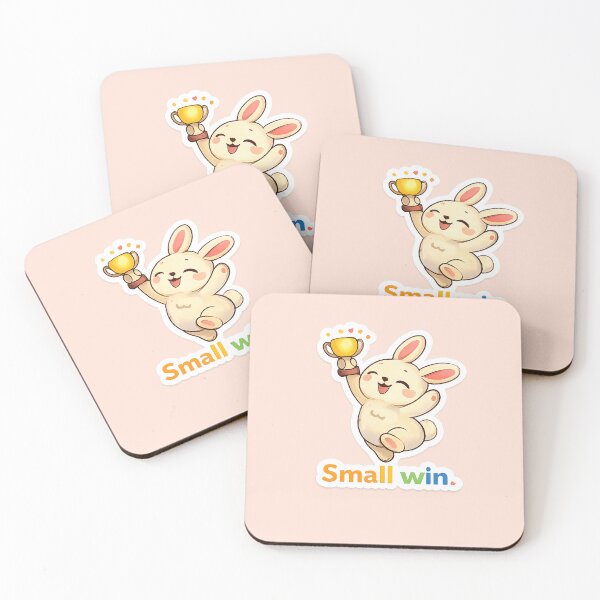 Item preview, Small Win Cute Bunny Trophy – Celebrate Little Victories Positive Quote designed and sold by Still Breathing Studio.