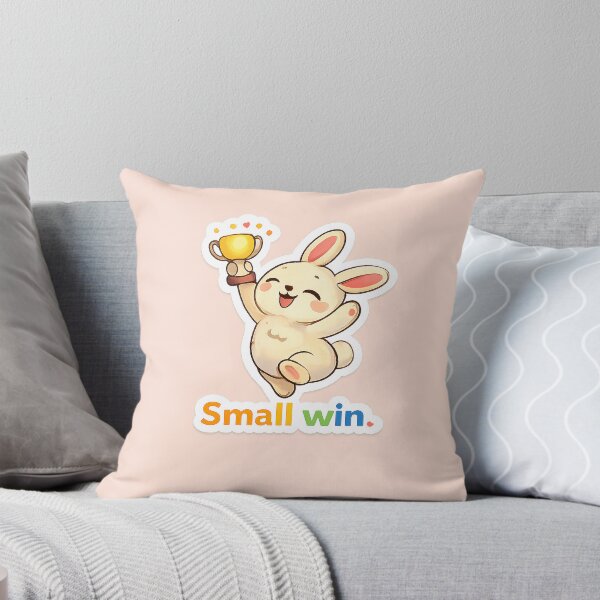 Item preview, Small Win Cute Bunny Trophy – Celebrate Little Victories Positive Quote designed and sold by Still Breathing Studio.