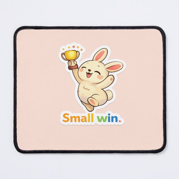 Item preview, Small Win Cute Bunny Trophy – Celebrate Little Victories Positive Quote designed and sold by Still Breathing Studio.