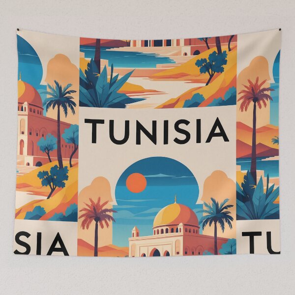 Item preview, Tunisia Retro Vintage Travel Design designed and sold by TravelersGems.