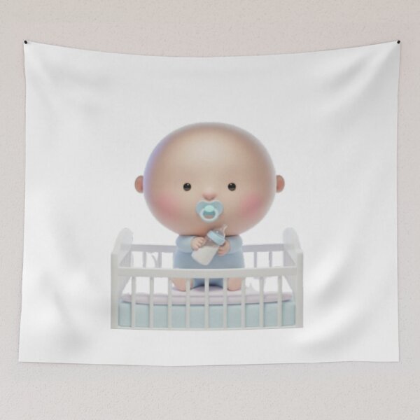 Item preview, PACI Baby 3D Character Art – Cute Pacifier Toddler Illustration designed and sold by HNstory.