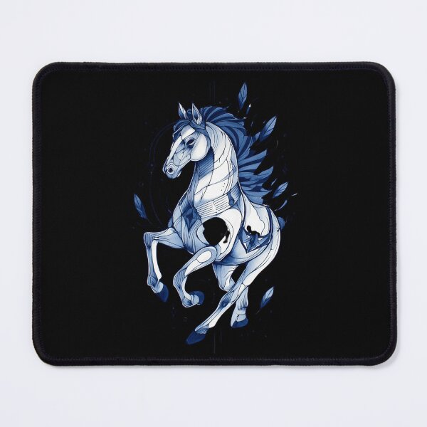 Item preview, Blue drawing of a horse designed and sold by MendaciousMina.