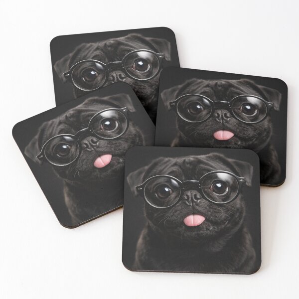Item preview, Funny Pug with Glasses – Cute Nerd Dog Portrait designed and sold by Darlin8888.
