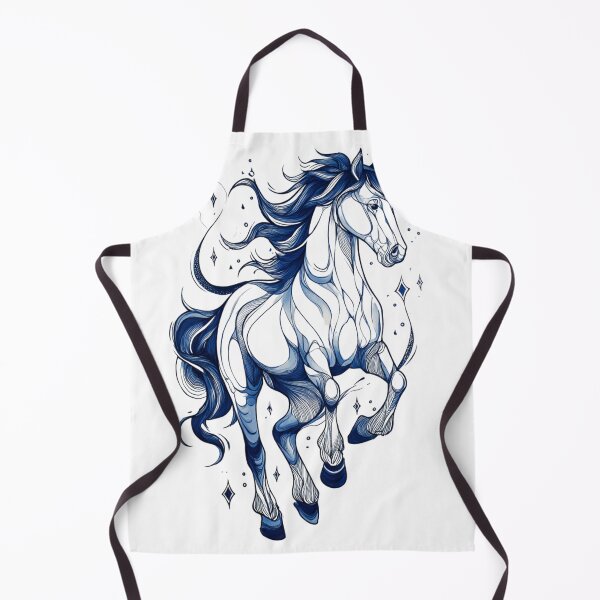Item preview, Blue drawing of a horse designed and sold by MendaciousMina.