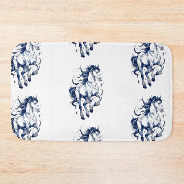 Item preview, Blue drawing of a horse designed and sold by MendaciousMina.