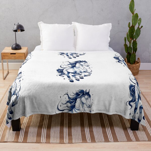 Item preview, Blue drawing of a horse designed and sold by MendaciousMina.
