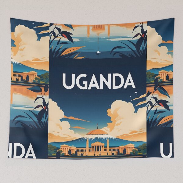 Item preview, Uganda Retro Vintage Travel Design designed and sold by TravelersGems.