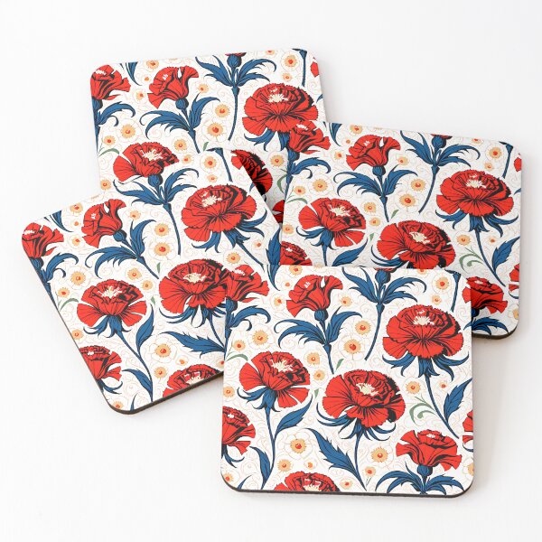 Item preview, Red Carnations with Timeless Floral Charm. designed and sold by MissYouONLY.