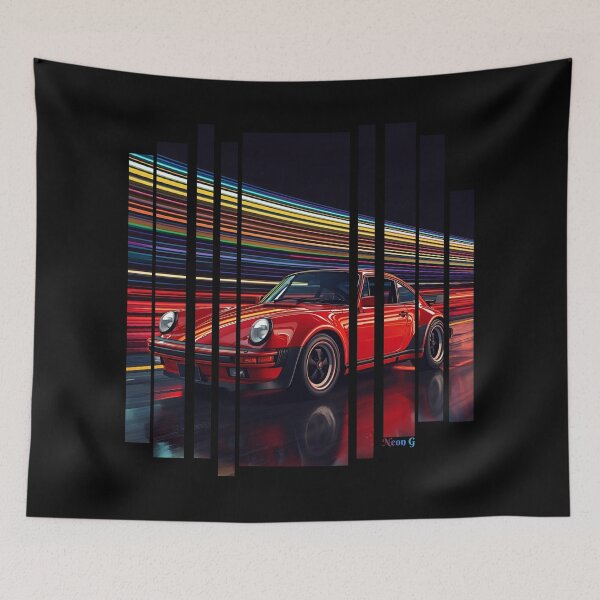 Item preview, Porsch 911 Turbo S inspired Design Vintage racing poster style, dynamic motion lines 2 designed and sold by Neon G.