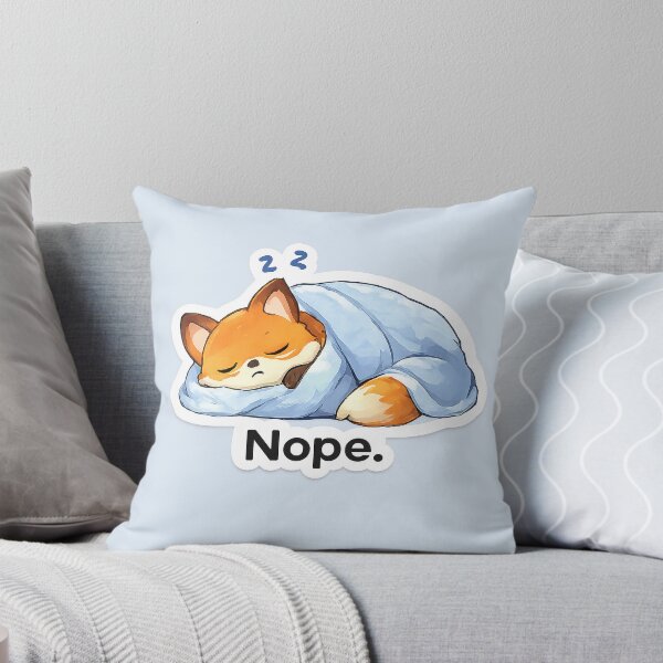 Item preview, Nope Sleeping Fox – Cute Cozy Lazy Animal, Introvert Mood Quote designed and sold by Still Breathing Studio.