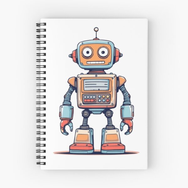 Item preview, Smiling Retro Robot – 1980s Vintage Cartoon Style designed and sold by Colorfulsigns.