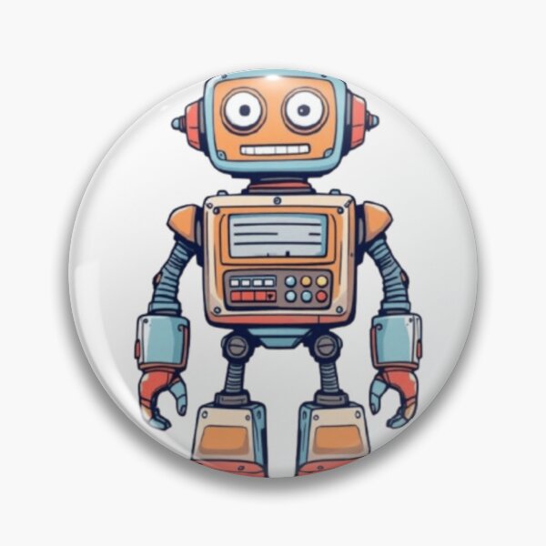 Item preview, Smiling Retro Robot – 1980s Vintage Cartoon Style designed and sold by Colorfulsigns.