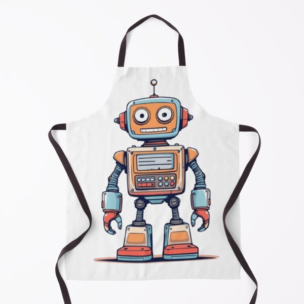 Item preview, Smiling Retro Robot – 1980s Vintage Cartoon Style designed and sold by Colorfulsigns.
