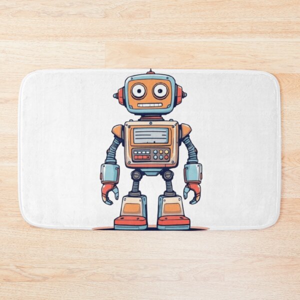Item preview, Smiling Retro Robot – 1980s Vintage Cartoon Style designed and sold by Colorfulsigns.