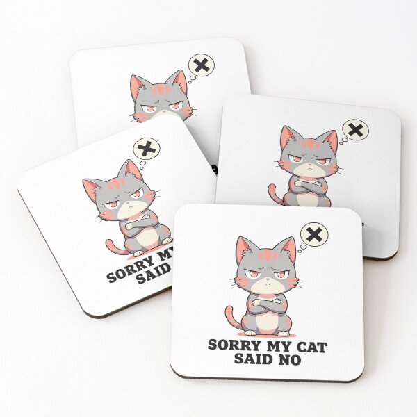 Item preview, Sorry My Cat Said No Lo-Fi Anime Introvert Excuse Typography designed and sold by GiftsForge.