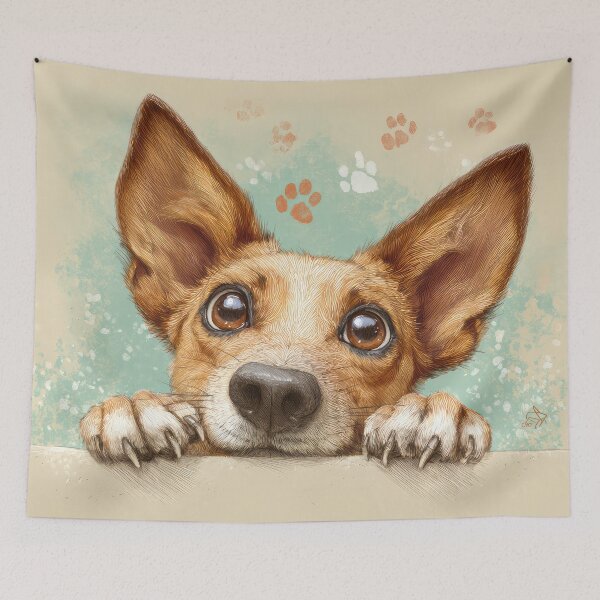 Item preview, Carolina Dog Peeking over Wall 01 designed and sold by Elisabeth Lucas.