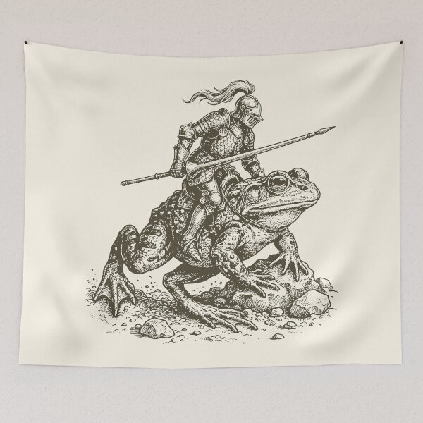 Item preview, Medieval Knight Big Frog Rider Vintage Creepy  designed and sold by Y-Vibes.