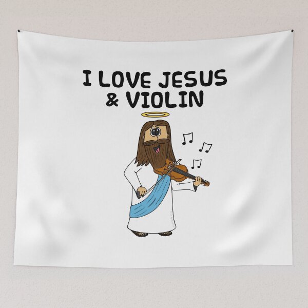 Item preview, I Love Jesus and Violin, Christian Violinist Church Funny designed and sold by doodlerob.