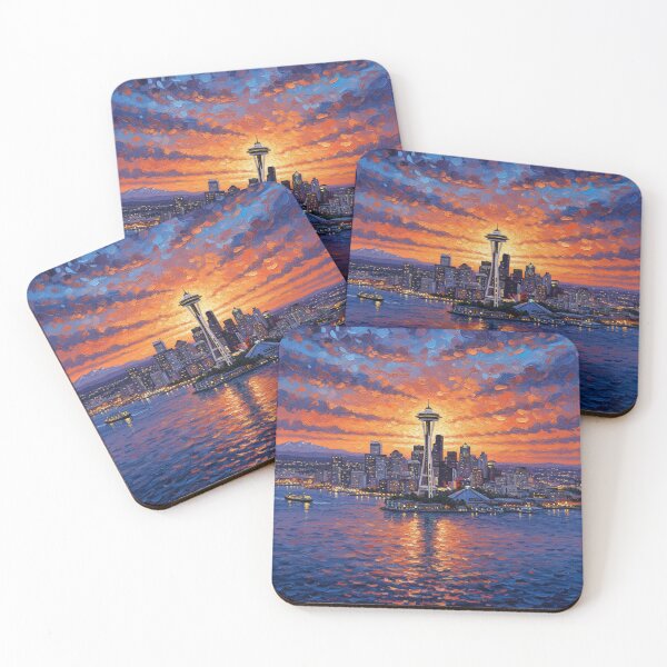 Item preview, Seattle Sunset – Space Needle Skyline Art designed and sold by SasquatchTrail.