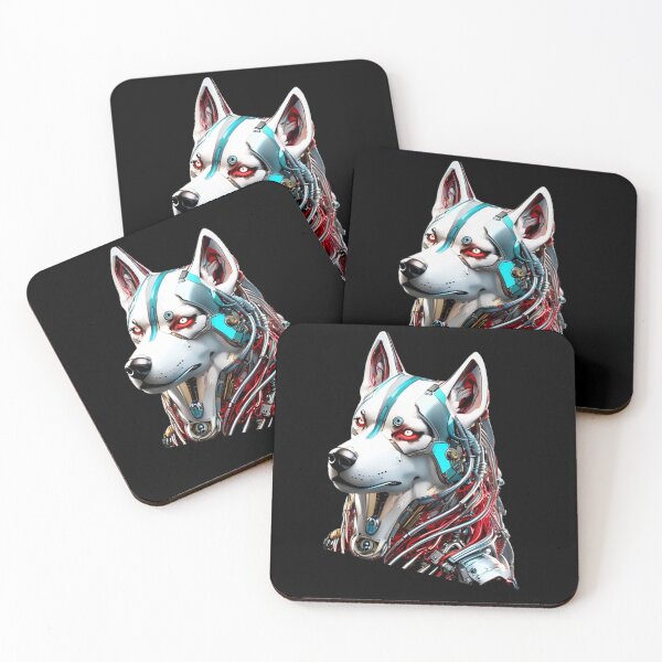 Item preview, Cybernetic Siberian Husky – Futuristic Robotic Animal Art designed and sold by Naturalite19.