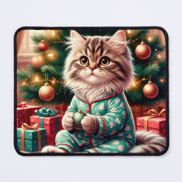 Item preview, Cozy New Year Cat in Pajamas – Cute Winter Holiday Art designed and sold by AmetistLight.
