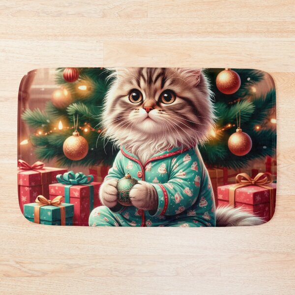 Item preview, Cozy New Year Cat in Pajamas – Cute Winter Holiday Art designed and sold by AmetistLight.