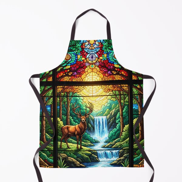 Item preview, Enchanted forest in stained glass style – mosaic artwork designed and sold by PeyotePuzzles.