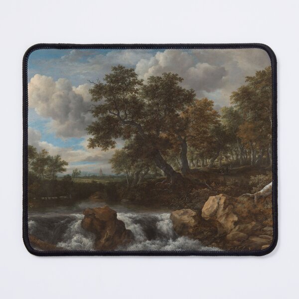 Item preview, Vintage Waterfall Landscape Art Print, Rustic Nature Painting designed and sold by SavageVision.