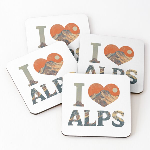 Item preview, I Love Alps Vintage Mountain Sunset - Retro Alpine Adventure designed and sold by RDproject.