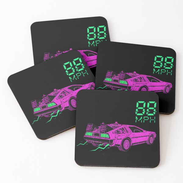 Item preview, Neon Pink 88 MPH Time Machine Synthwave 80s Retro Car designed and sold by Off-Road-Zone.