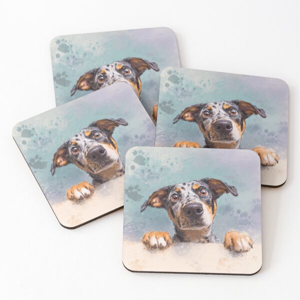 Item preview, Catahoula Leopard Dog Peeking over Wall 01 designed and sold by Elisabeth Lucas.