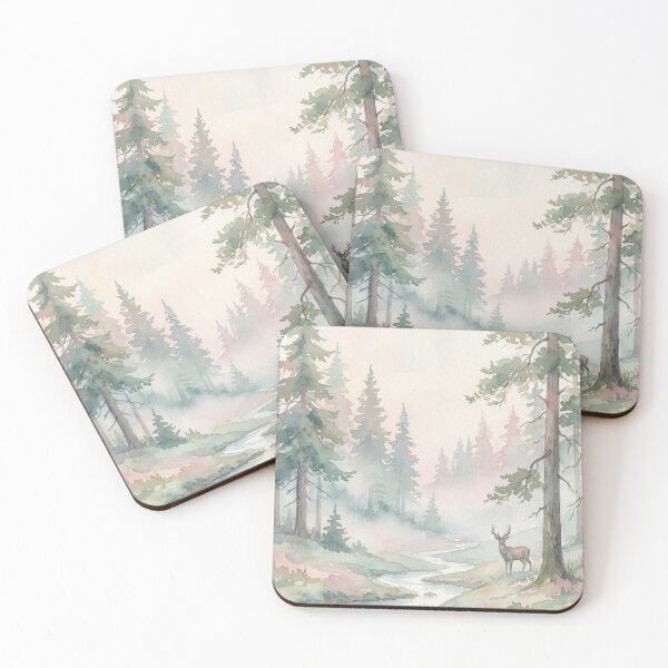 Item preview, serene forest scene in pastel designed and sold by Nov-ella.