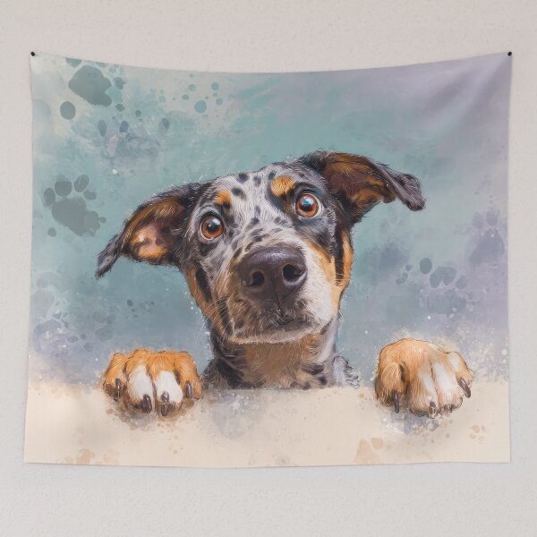 Item preview, Catahoula Leopard Dog Peeking over Wall 01 designed and sold by Elisabeth Lucas.