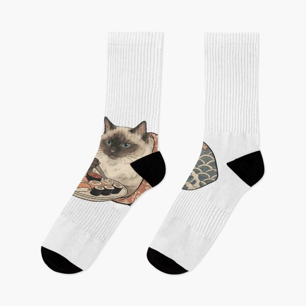 Item preview, The Great Wave of Noodles | Funny Ragdoll Cat Japanese Retro Art designed and sold by Studio-Pixel.