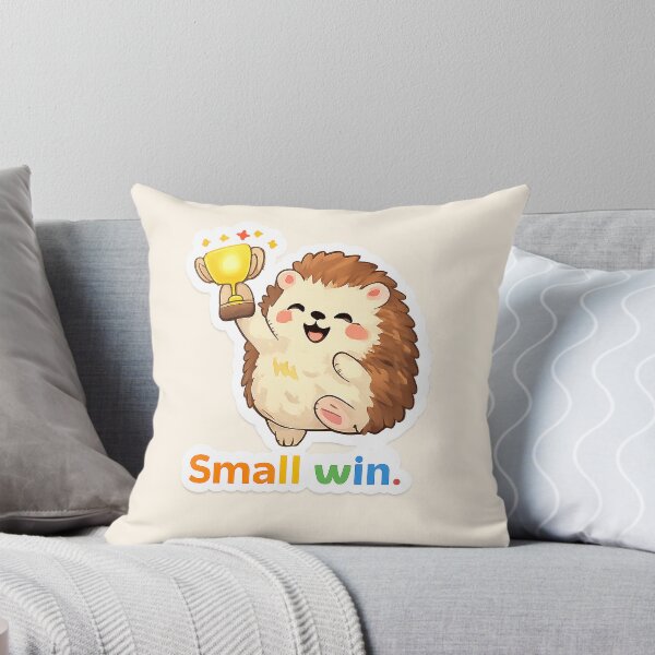 Item preview, Small Win Hedgehog – Cute Trophy Celebration, Positive Quote designed and sold by Still Breathing Studio.
