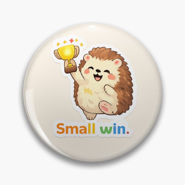 Item preview, Small Win Hedgehog – Cute Trophy Celebration, Positive Quote designed and sold by Still Breathing Studio.