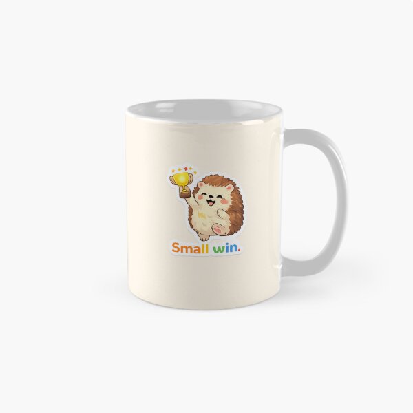Item preview, Small Win Hedgehog – Cute Trophy Celebration, Positive Quote designed and sold by Still Breathing Studio.