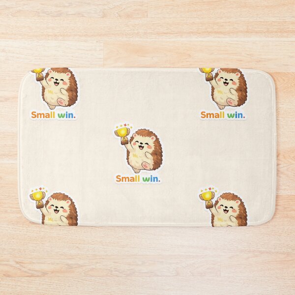 Item preview, Small Win Hedgehog – Cute Trophy Celebration, Positive Quote designed and sold by Still Breathing Studio.