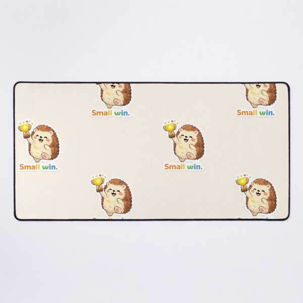 Item preview, Small Win Hedgehog – Cute Trophy Celebration, Positive Quote designed and sold by Still Breathing Studio.