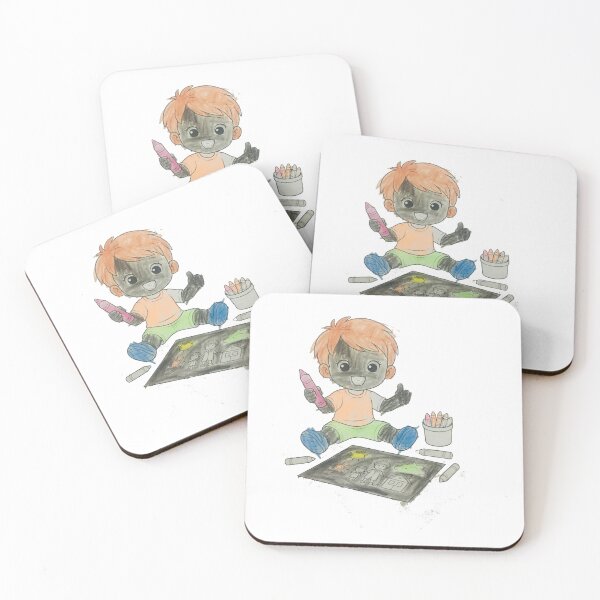 Item preview, Cute Kid Drawing with Crayons Illustration designed and sold by MESSY-MIND.