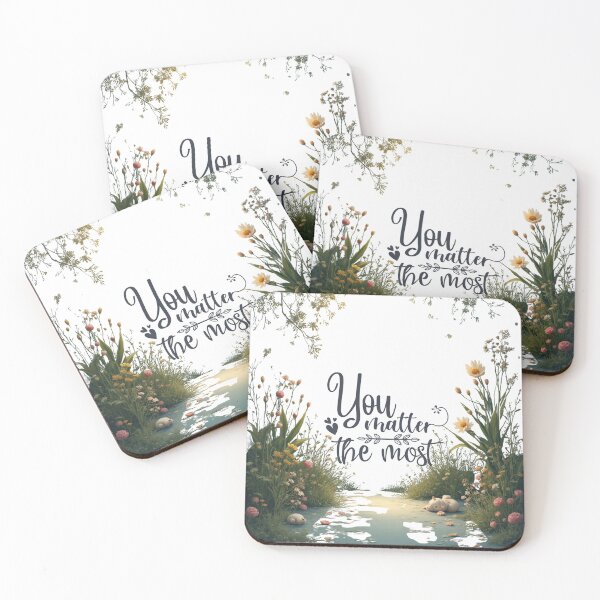 Item preview, You Matter the Most – Gentle Self Love Quote, You Matter the Most – Soft Floral Affirmation, You Matter the Most – Cottagecore Quote Art designed and sold by GDbanners.