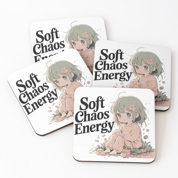 Item preview, Soft Chaos Energy Lo-Fi Anime Gentle Disaster Typography Art designed and sold by GiftsForge.