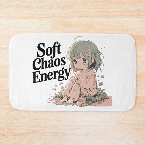 Item preview, Soft Chaos Energy Lo-Fi Anime Gentle Disaster Typography Art designed and sold by GiftsForge.
