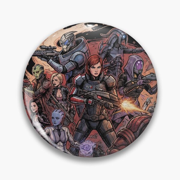 Item preview, Mass Effect 1-2-3 Normandy Crew Full Squad Shepard Garrus Tali Liara Wrex Kaidan Ashley Miranda Jacob Jack Mordin Thane Samara Legion James Vega Javik EDI Collage Fan Art Poster T-Shirt Sticker Gift designed and sold by Senpaiwaves.