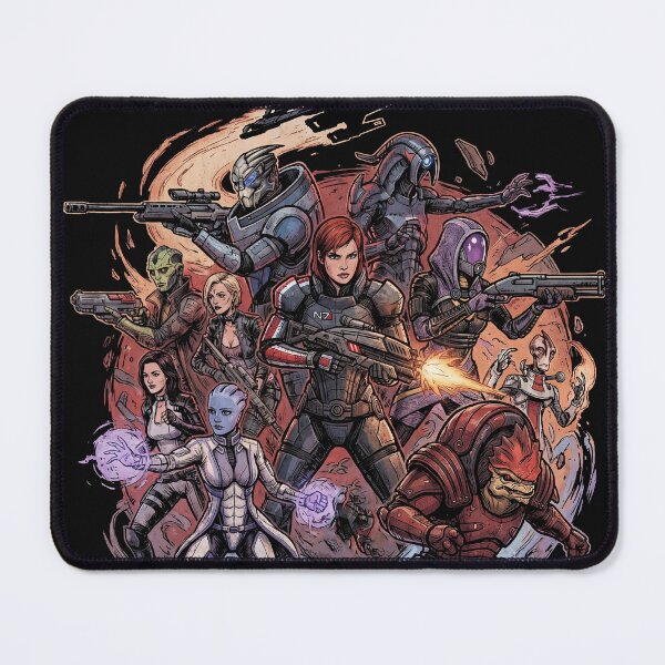 Item preview, Mass Effect 1-2-3 Normandy Crew Full Squad Shepard Garrus Tali Liara Wrex Kaidan Ashley Miranda Jacob Jack Mordin Thane Samara Legion James Vega Javik EDI Collage Fan Art Poster T-Shirt Sticker Gift designed and sold by Senpaiwaves.