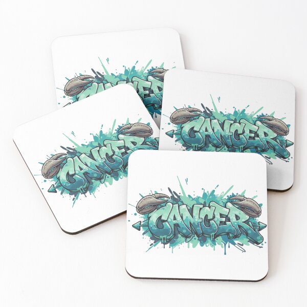 Item preview, Teal Graffiti Art Featuring Cancer Zodiac Text designed and sold by newvisionart191.