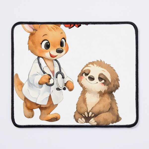 Item preview, Slow Patient, Caring Doctor – Cute Kangaroo & Sloth Medical Watercolor Cartoon designed and sold by HOUSE OF TIST.