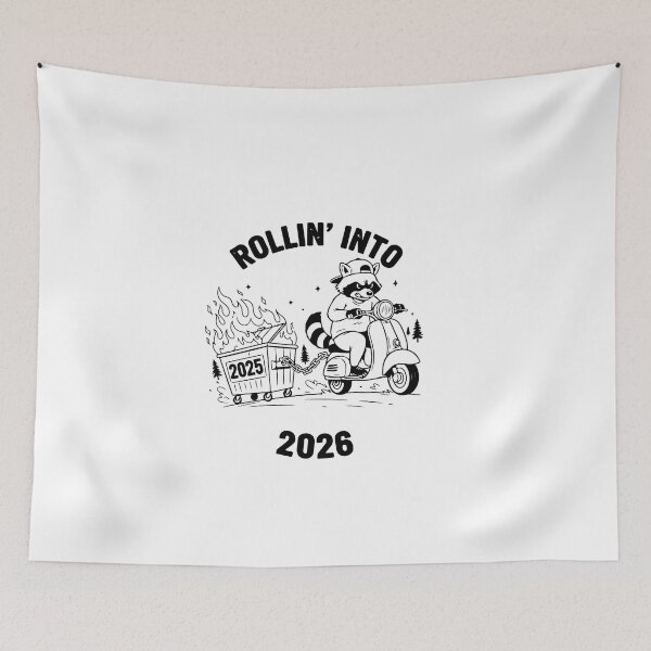 Item preview, Rollin' Into 2026 Funny Raccoon designed and sold by artcultreone.
