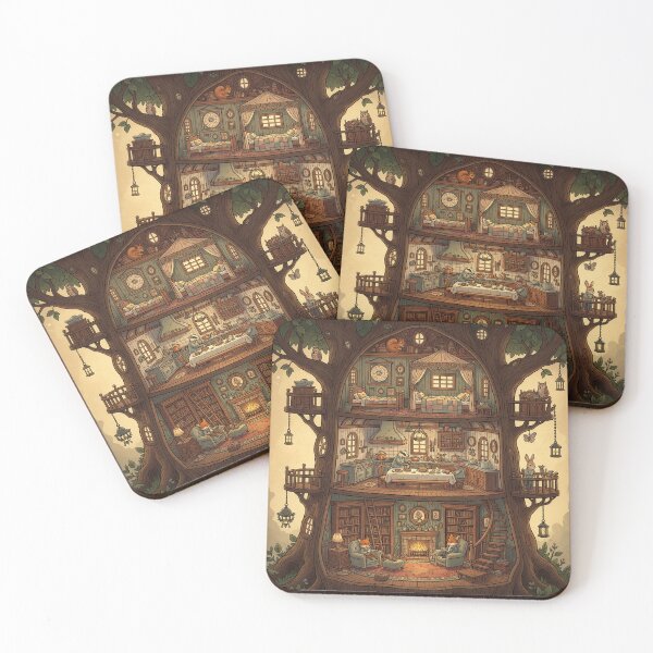Item preview, The secret in the treehouse – cross-section of a busy scene designed and sold by PeyotePuzzles.
